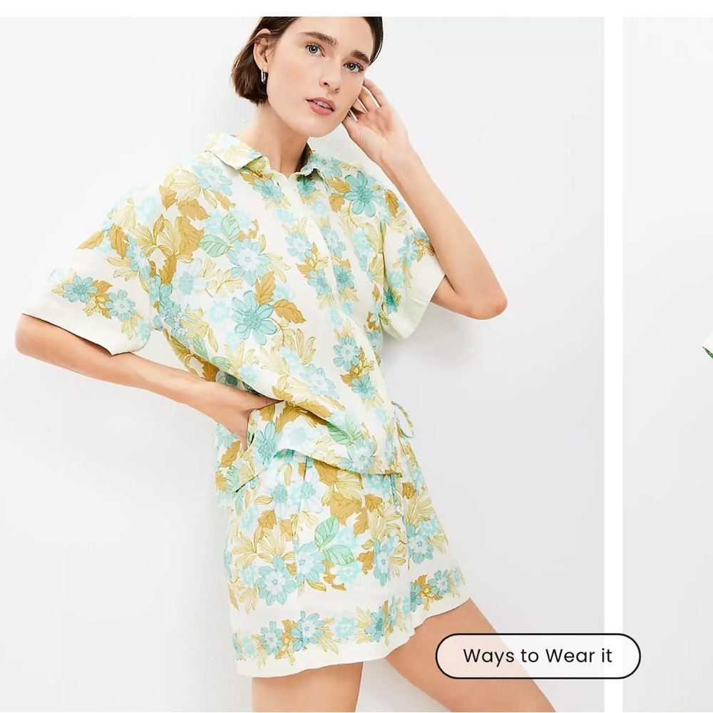 LOFT Gardenia Linen Blend Everyday Shirt